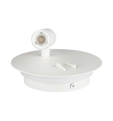 3W + 6W LED hotel væglampe med læsearm - Hvid, 3000K, on/off knapper, CREE LED