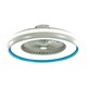 Ventilator med loftslys 45W - RF kontrol, CCT:3 i 1, AC motor, blå ring