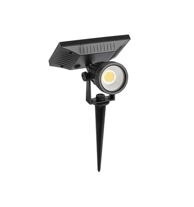 V-Tac solcelle havelampe - Sort, COB LED, med spyd, IP65