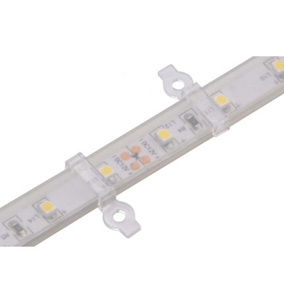 20 stk. klare monteringsklips til LED strip - 10mm, passer til IP65 strips