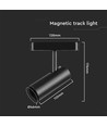 11W LED Skinnespot - Ultra Tynd, Magnetisk, 3000K, Sort Hus