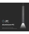 14W LED Hængelampe - Skinnespot, 4000K, Sort Hus