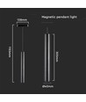 14W LED Skinnespot - Magnetic, Pendant, 3000K, Sort Hus