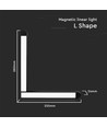 V-TAC skinnespot LED magnetisk 25W - 4000K, sort hus