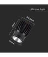 18W LED aluminiumsmodul - 3000K, 1900lm, 34 grader, sort kabinet, IP20