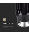 18W LED indbygningsspot - 1900lm, 6400K, sort, IP20, aluminiumsmateriale