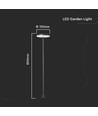 12W LED Havespot - 150x800mm, 4000K, antracit, IP65