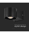 5W LED Væglampe - 3000K, Sort hus, IP65