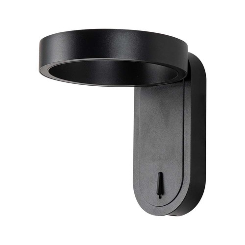 5W roterbar LED væglampe - IP65, 600lm, 120 grader, sort krop