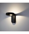 5W roterbar LED væglampe - IP65, 600lm, 120 grader, sort krop