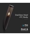E27 sort bedlampe, 40cm - IP44, rustfrit stål, uden lyskilde, have/sti monteret