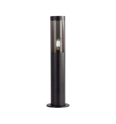 V-Tac E27 havelampe, IP44 - Røgfarvet plast, sort, højde 45cm, uden lyskilde