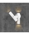 2-vejs spot væglampe - LED-modul, 600lm, 3000K, hvidt hus, IP44