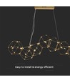 28W Hængelampe - LED, dekorativ, L94.5*B32.5*H120CM, 3000K, guld hus