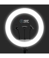 LED Ring light med stativ - 55W, Ø44cm, 3 telefonholdere, fjernbetjening, 3200K-5800K