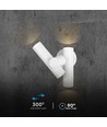 6W væglampe med 2-vejs spot - IP44, hvid, 3000K, 300° justerbar, inkl. lyskilde