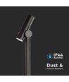 Pullert havelampe - LED-modul, 600lm, 4000K, sort hus, IP44, (129x159x1000mm)