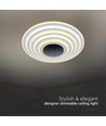 125W LED Smart Dekorativ Loftlampe - 50x7cm, 3i1, Dæmpbar, Fjernbetjening
