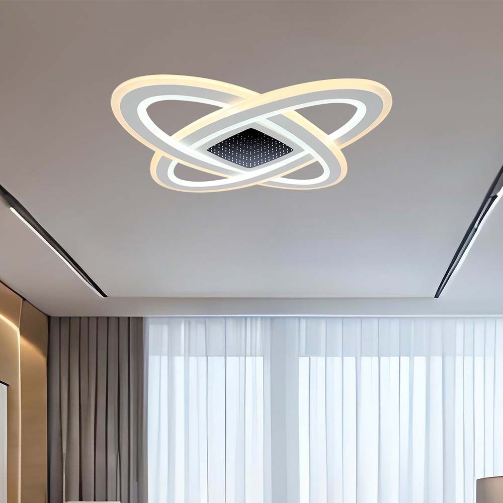 130W LED designer lysekrone, dæmpbar - 13600lm, 3-i-1 CCT, inkl. fjernbetjening, sort/hvid design - Kulør : 3-i-1