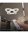 130W LED designer lysekrone, dæmpbar - 13600lm, 3-i-1 CCT, inkl. fjernbetjening, sort/hvid design