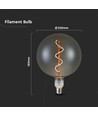 E27 4W dæmpbar G200S Spiral Filament LED pære - Smoky glas, 2700K, 120lm, 300° lysspredning