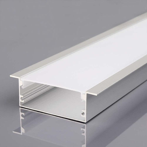 Monteringssæt til LED strip - Diffuser, 2000x50x20mm, Sølv Hus