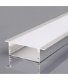 Monteringssæt til LED strip - Diffuser, 2000x50x20mm, Sølv Hus