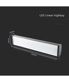 100W LED linear high bay - 87lm/W, IP65, 115 grader, loftmontering