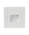 3W LED trappelys til indbygning - IP65, varm hvid, hvid kant, firkantet, 5,8x5,8 cm