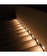 5W hvid LED indbygningsspot til trapper - IP65, 3000K, kvadratisk, aluminium