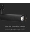 15W skinnespot - LED, Samsung chip, 4000K, 5 års garanti, sort hus