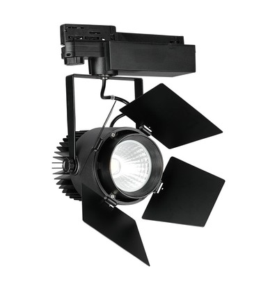 33W skinnespot - LED, Samsung chip, 3000K, 5 års garanti, sort hus