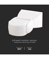300W Bevægelsessensor - Infrarød 180D, Hvid, IP65