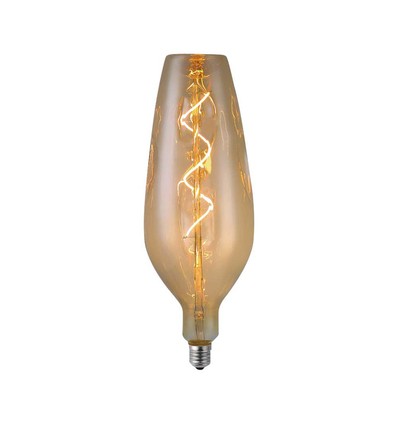B125 Pære 4W Spiral - 2700K, Amber, Glas