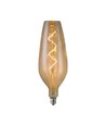 E27 4W LED filament spiralpære - B125, 250lm, 2700K, Amber/Smoky glas, 300° udstråling