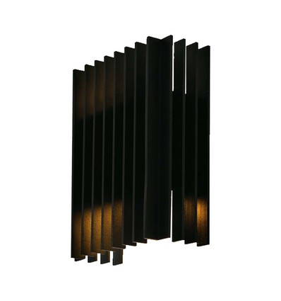 2*6W LED udendørs væglampe - 141x65x200mm, 4000K, sort hus, IP65