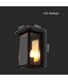 E14 udendørs væglampe - Sort, IP65, jern, uden lyskilde