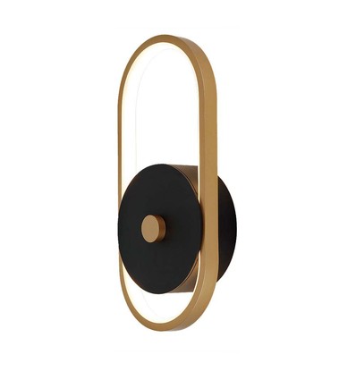 15W Udendørs Væglampe - 33x15x4.4mm, 3000K, Sort+Antik Messing, IP54