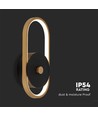 15W Udendørs Væglampe - 33x15x4.4mm, 3000K, Sort+Antik Messing, IP54