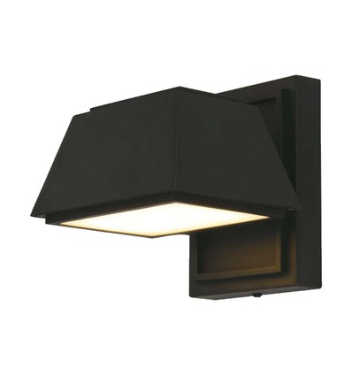 15W LED væglampe med op/ned lys - IP65 udendørs, 130lm/W, sort, 16x16,5cm, inkl. lyskilde