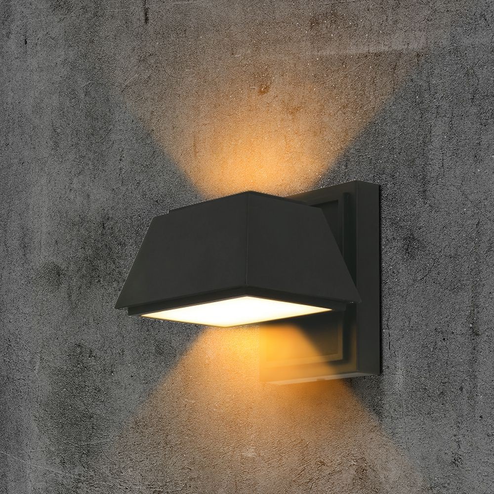 15W LED udendørs væglampe - 16x16.5x16.4mm, 4000K, sort, IP65 - Kulør : Neutral
