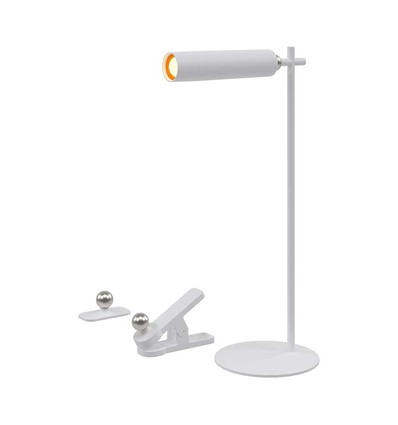 Opladelig 3-i-1 LED lampe - Magnetisk, hvid, dæmpbar, inkl. fod og 2 stk. monteringsbeslag