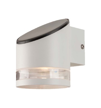 1W Solcell Væglampe - LED, 3000K, Hvid, Hus IP54