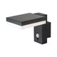 2W LED Solar Væglampe - PIR Sensor, 3000K, Firkantet, IP54