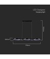 38W LED pendellampe, 100cm - Sort, 4560lm, 3000K, inkl. lyskilde