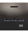 38W LED pendellampe, 100cm - Sort, 4560lm, 3000K, inkl. lyskilde