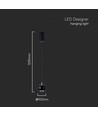 9W LED pendel - 1000lm, sort, 10x10x100cm, IP20 indendørs