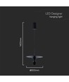 9W LED pendellampe, sort - 1000lm, 120 grader, IP20 indendørs, inkl. lyskilde