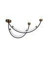 20W Hængelampe - LED (L100x60cm), 3000K, Sort+Messing, Hus