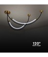 20W Hængelampe - LED (L100x60cm), 3000K, Sort+Messing, Hus